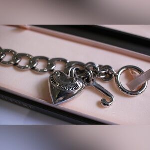 Juicy Couture Silver Heart Charm Bracelet